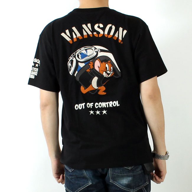 VANSON(バンソン) トム&ジェリーコラボ刺繍天竺Tシャツ / TJV-2524