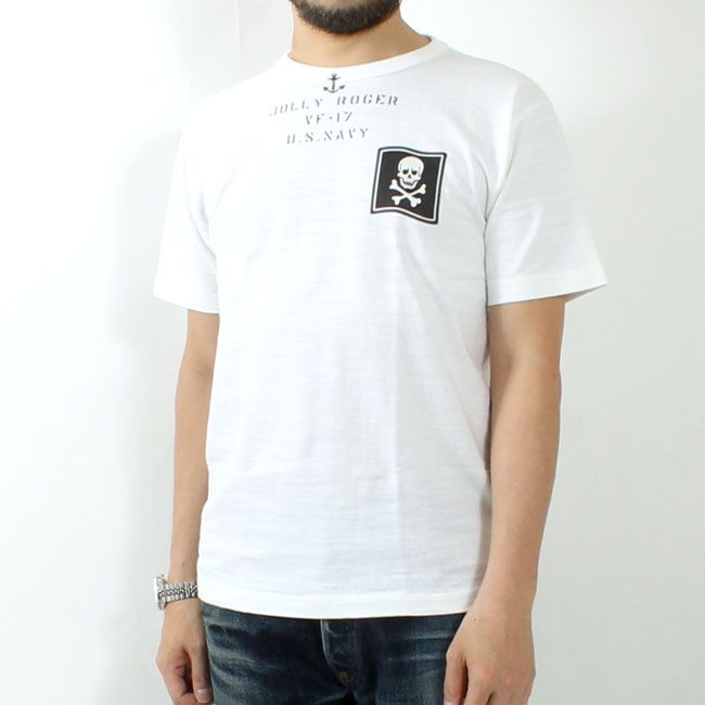 BUZZ RICKSON'S(バズリクソンズ) 半袖ミリタリープリントTシャツ VF-17 JOLLY ROGER / BR79561 / 2025春夏 新作 / スラブヤーン ジョリーロジャー / アメカジ メンズ