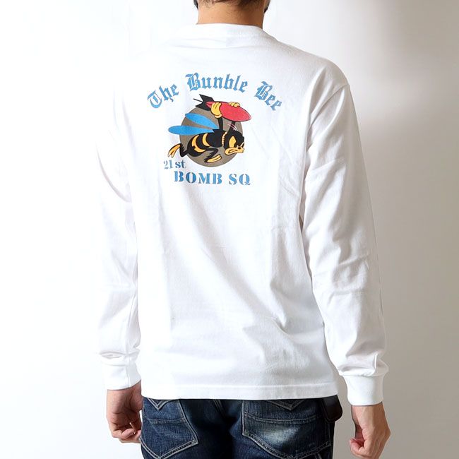 EIGHT-G(エイトジー) プリントロングスリーブTシャツ THE BUMBLE BEE / 8LT-28 / 2025秋冬 新作 / ロンT ロゴ ミリタリー