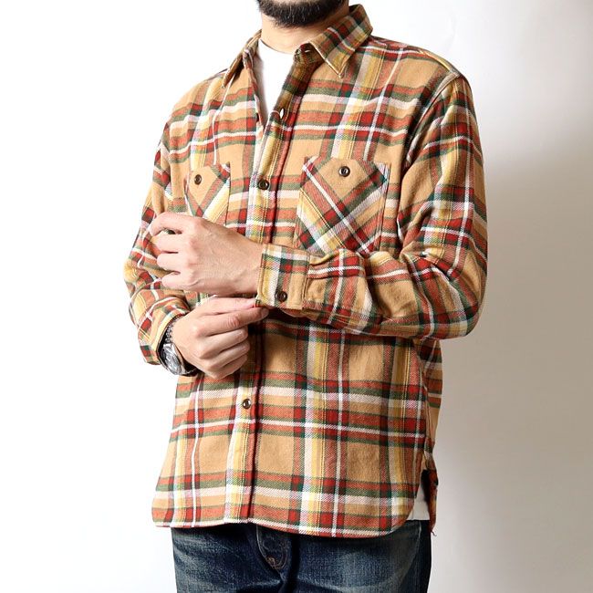 SUGAR CANE ソフトツイルチェック ワークシャツ 長袖 L 0000000034092_d4FAWle.jpg