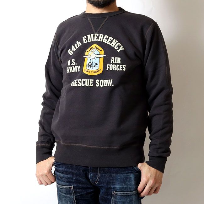 BUZZ RICKSON'S(バズリクソンズ) クルーネックスウェットシャツ 64th EMERGENCY RESCUE SQDN. / BR69635 / 2025秋冬新作 / 東洋エンタープライズ トレーナー ミリタリー アメカジ