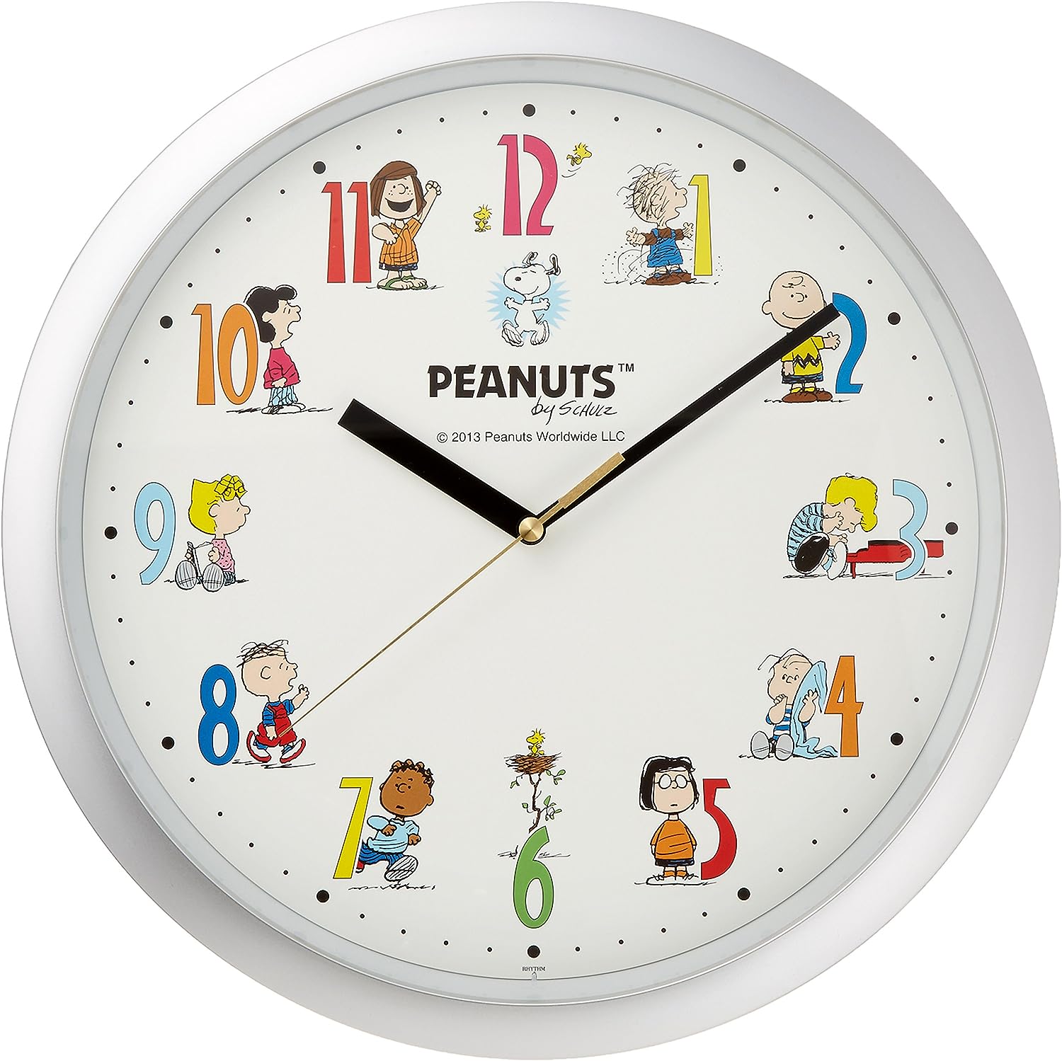 リズムSNOOPY (スヌーピー) 掛け時計　銀色 4KG712MA19 リズム(RHYTHM) SNOOPY (スヌーピー) 掛け時計 キャラクター アナログ