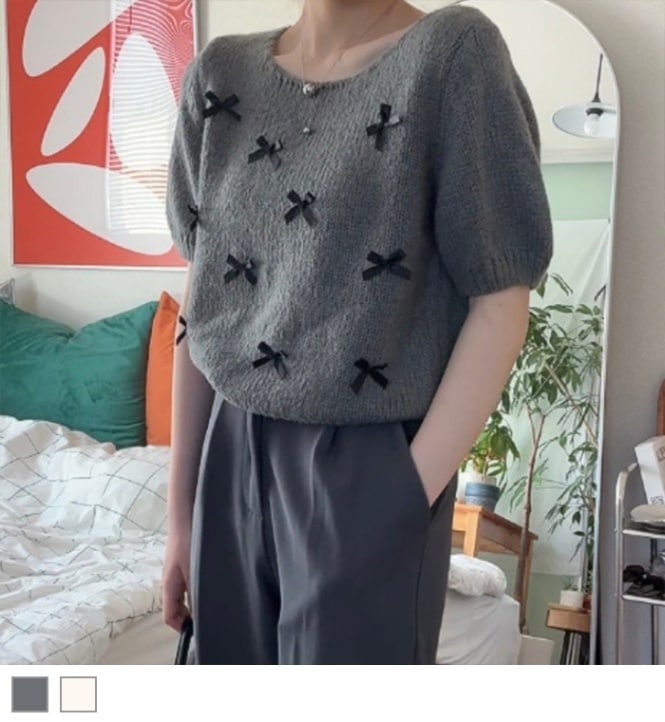 半袖リボンニット | TOPS | Flugge