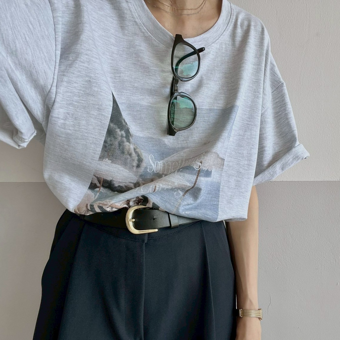 オーバーサイズフォトTシャツ | mayumi | Flugge