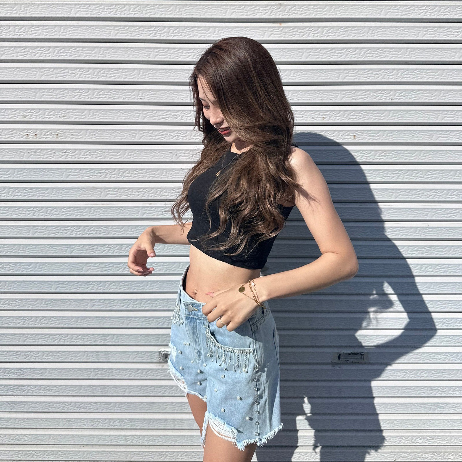 ストーン付きデニムショートパンツ | すべての商品 | Flugge 