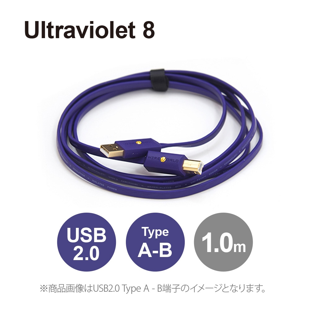 Wireworld Ultraviolet8 オーディオケーブル1m US3AB Wireworld Ultraviolet 8 USB 3.0 Cable - A to B/Micro B