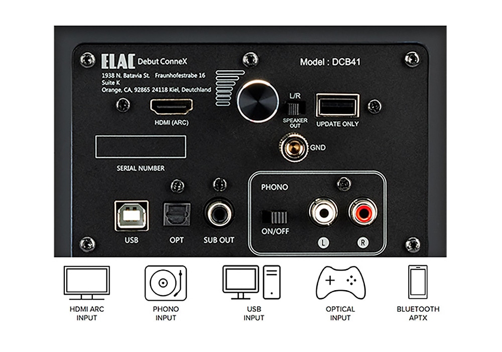 ELAC - Debut ConneX DCB41/ウォールナット（ペア）DAC内蔵