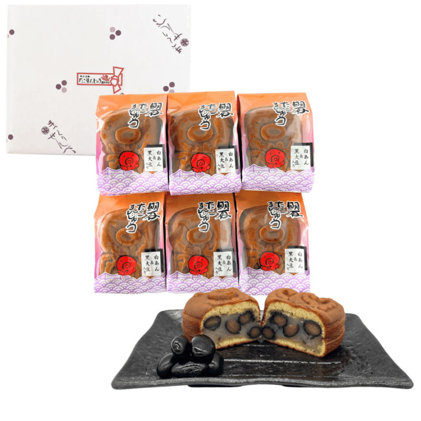 たこまんじゅう（黒豆＆白あん） 6個入