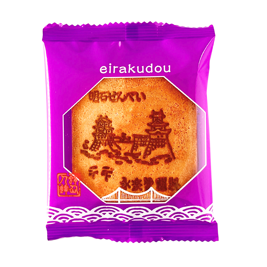 玉子せんべい　明石柄 焼き印アソート　2枚×6袋入り箱