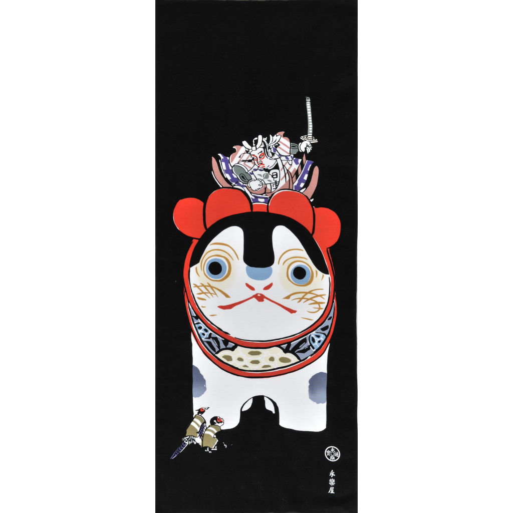 76%OFF!】 永楽屋 桃太郎 犬 墨染 手ぬぐい 風呂敷 ワンピース 手拭い