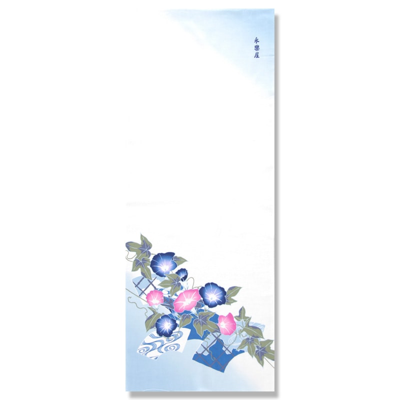 手ぬぐい「扇朝顔」