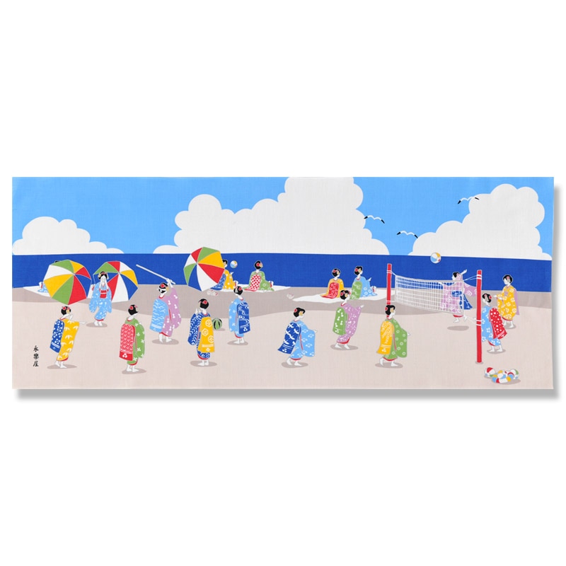 手ぬぐい「舞妓さんたちの海」