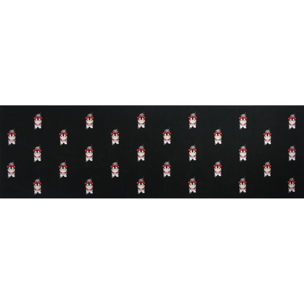 手ぬぐい総柄120㎝「MINIMOMO」（ブラック）