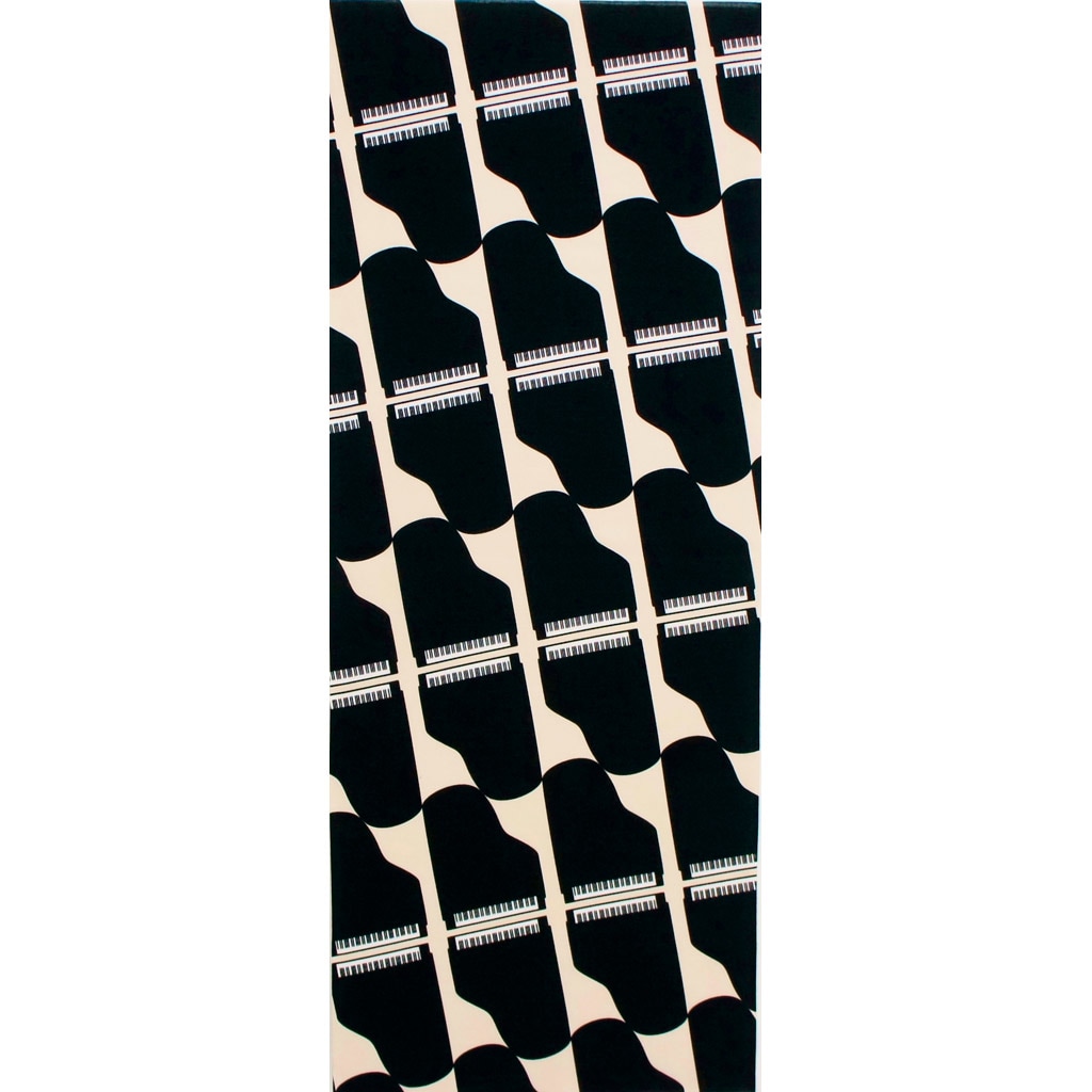 手ぬぐい総柄90㎝「グランドピアノ」（ベージュ/ブラック）