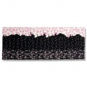 手ぬぐい総柄90㎝「桜流水」(ブラック)