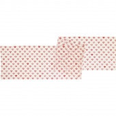 ガーゼ180cm 「ラブリ紋　横」（ホワイト/レッド）