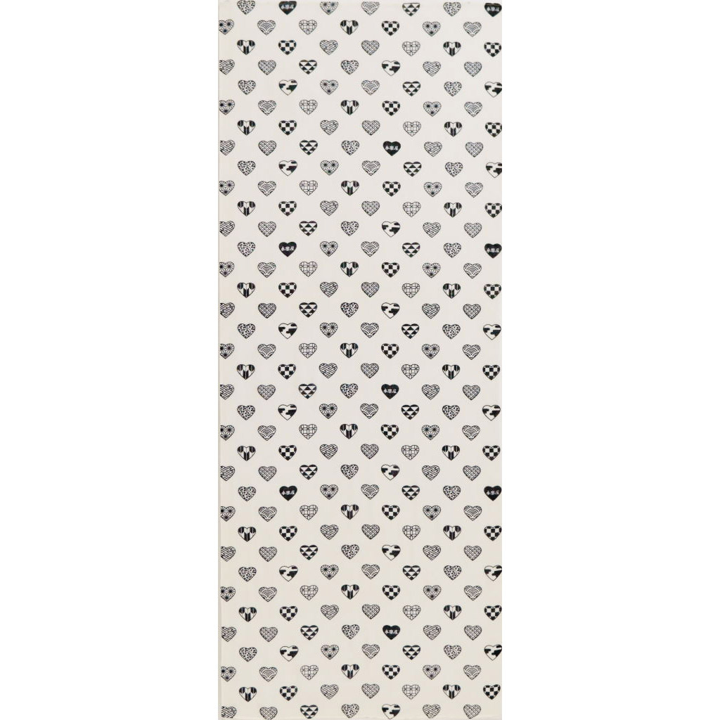 ガーゼ90cm 「ラブリ紋　縦」（ホワイト/ブラック）