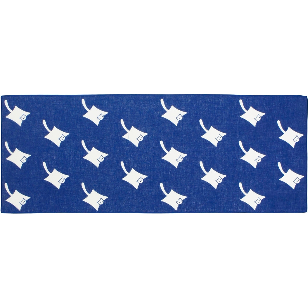 ガーゼ90㎝ 「ももんが並び」(ネイビー/ホワイト)