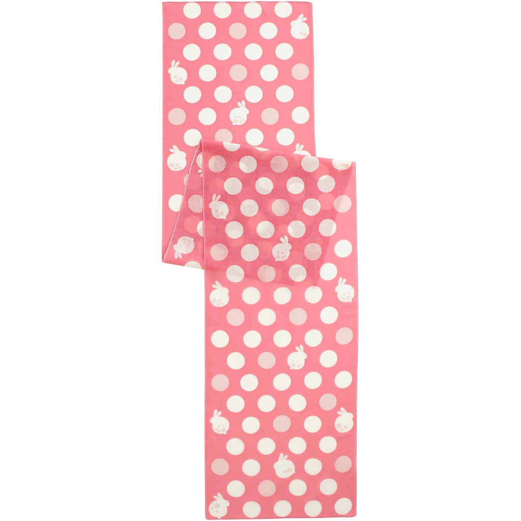 ガーゼ180cm 「まるうさぎ」（ピンク/ライトピンク）