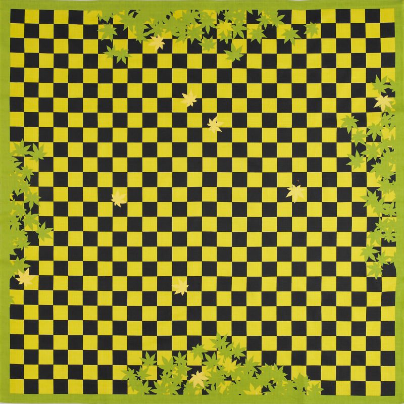 大風呂敷 「市松紅葉」（グリーン）