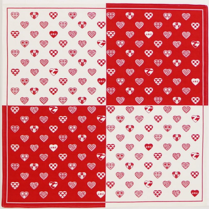 小風呂敷 「ラブリ紋市松」（レッド）