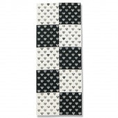 手ぬぐい「ラブリ紋縦市松」（ブラック/ホワイト）