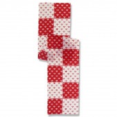 ガーゼ180cm 「ラブリ紋　縦市松」（レッド/ホワイト）