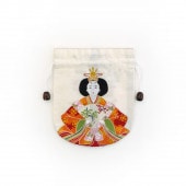 リバーシブル手ぬぐい巾着 「お内裏様とお雛様」