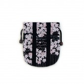 リバーシブル手ぬぐい巾着 「春の町家」