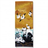 手ぬぐい「雪汀水禽図屏風右隻」