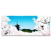 手ぬぐい「桜と五重塔」