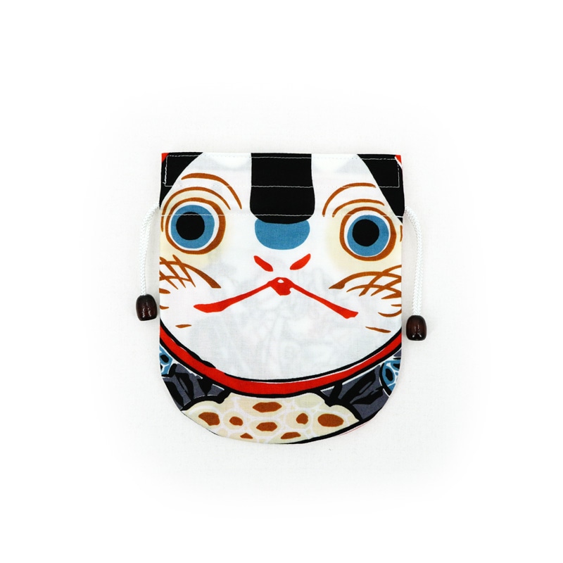 リバーシブル手ぬぐい巾着 「縁取り桃太郎･春」（ライトピンク）」