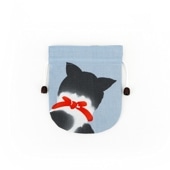 リバーシブル手ぬぐい巾着 「思案中」