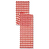 ガーゼ180cm「雨靴とカエル」（オフホワイト/レッド）