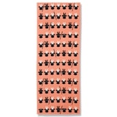 手ぬぐい総柄90cm「手品うさぎ」（コーラルピンク/グレー）