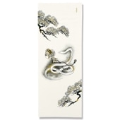 手ぬぐい「墨絵巳」