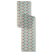 ガーゼ180cm「パンダレース」（グレー/グリーン）