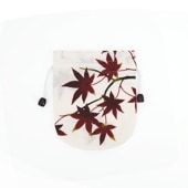 リバーシブル手ぬぐい巾着 「流水に紅葉」