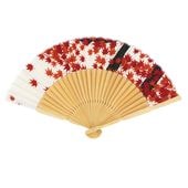 手ぬぐい扇子 「紅葉」(化粧箱付）（オレンジ）