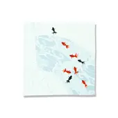 てはん「水紋金魚・ブルー/レッド」（下）
