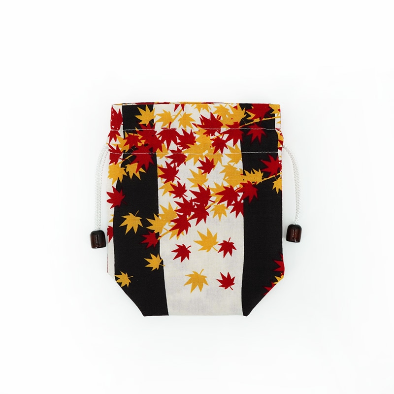 マチ付き巾着「紅葉」（イエロー）