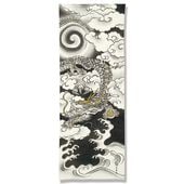 ガーゼ90cm「墨絵 辰」