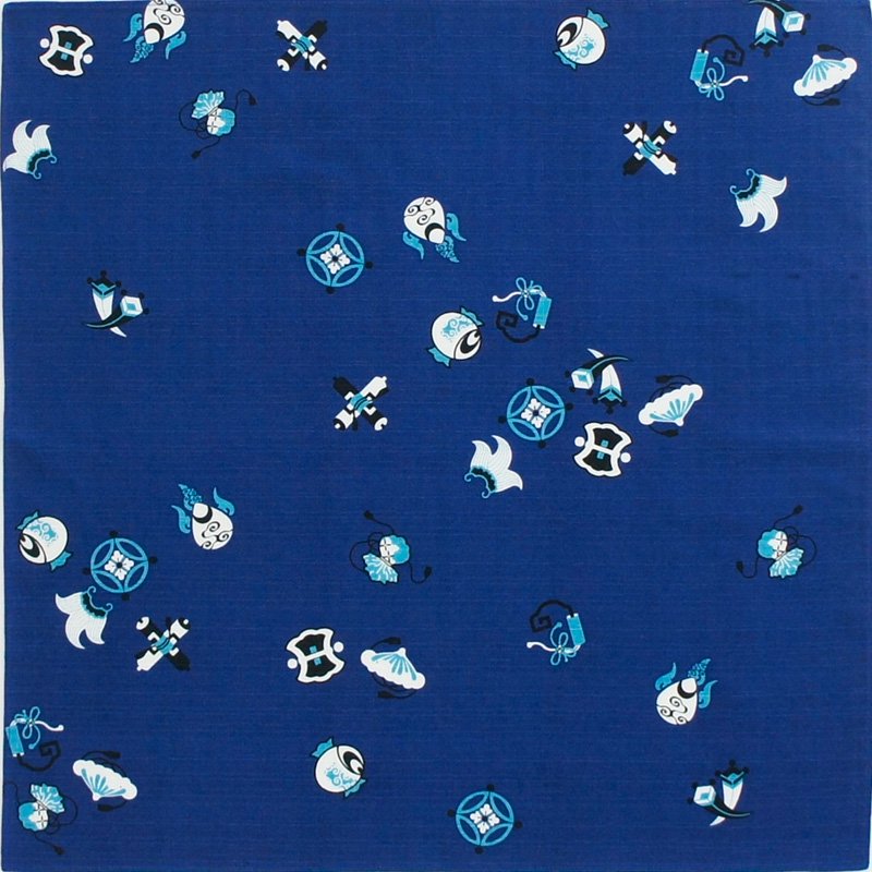 小風呂敷 「宝尽くし文」（ネイビー）