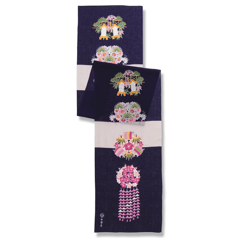 ガーゼ180㎝ 「舞妓さんの花かんざし・冬」 | ガーゼ手ぬぐい,長さ
