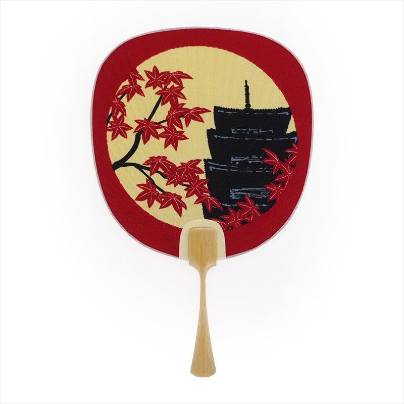 都うちわ 並型（小） 「京の四季・秋」