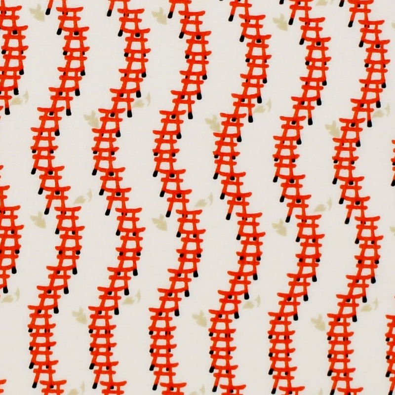 手ぬぐい総柄90cm「鳥居」（オレンジ）