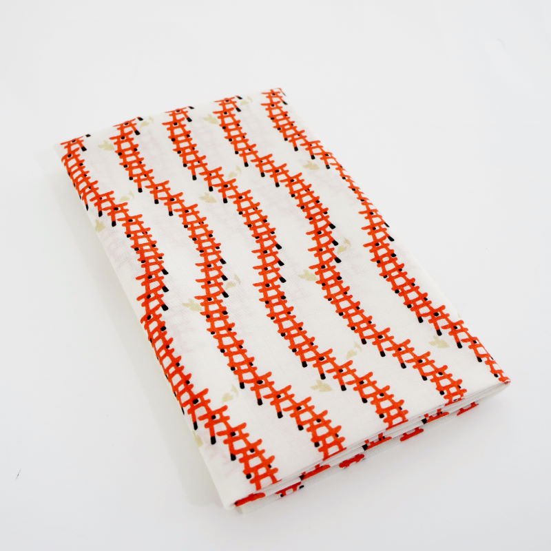 手ぬぐい総柄90cm「鳥居」（オレンジ）