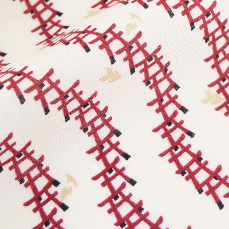 手ぬぐい総柄90cm「鳥居」（エンジ）