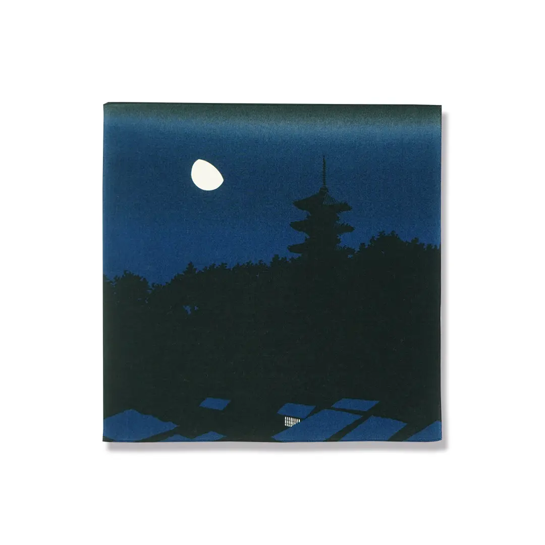 てはん「夜景」（月と五重塔）