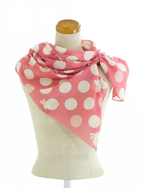 ガーゼ180cm 「まるうさぎ」（ピンク/ライトピンク）